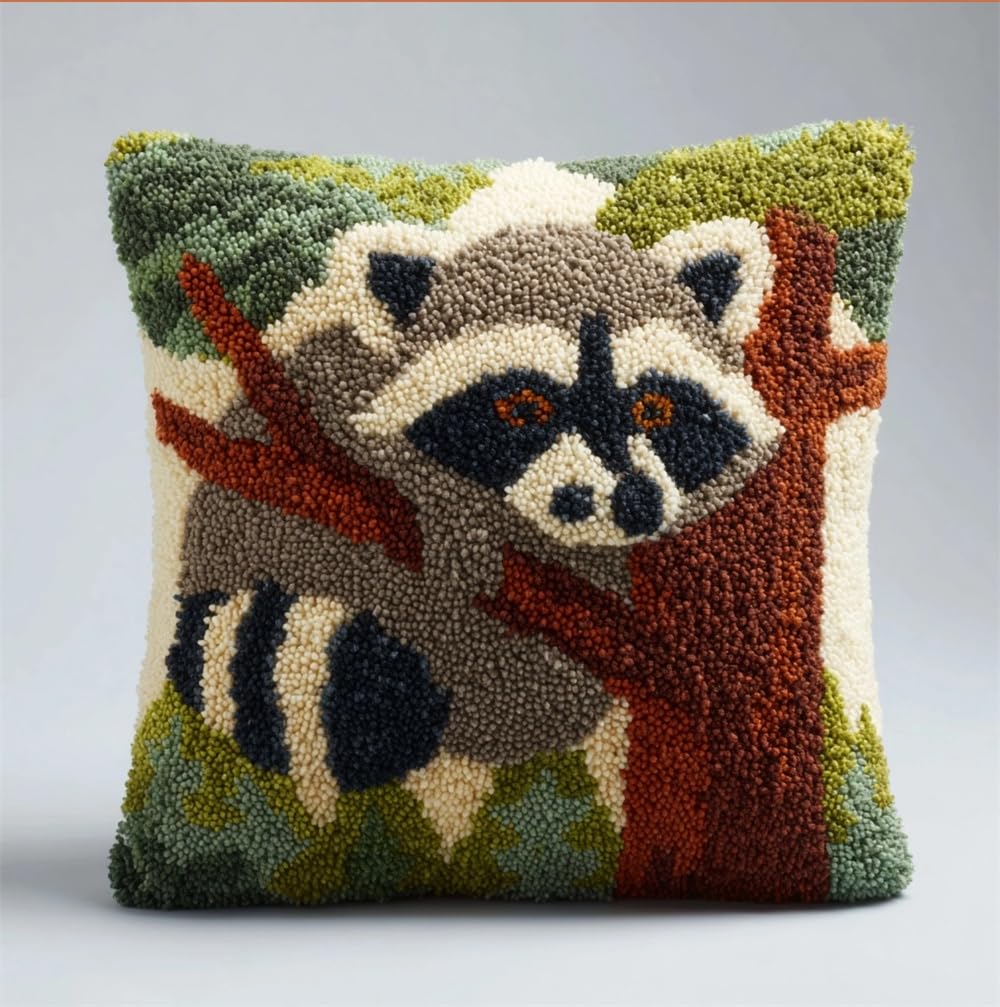kitphoenix DIY Latch Hook Kit Raccoon in A Tree