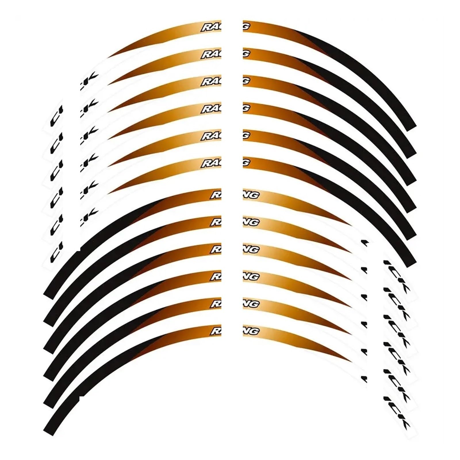 Hub Decals Rim for Click 125i 150i 160i 14" inch Motorcycle Stickers Hub Decals Rim Reflective Sticker Stripe Tape Set Stripe Tape(Gold-C)
