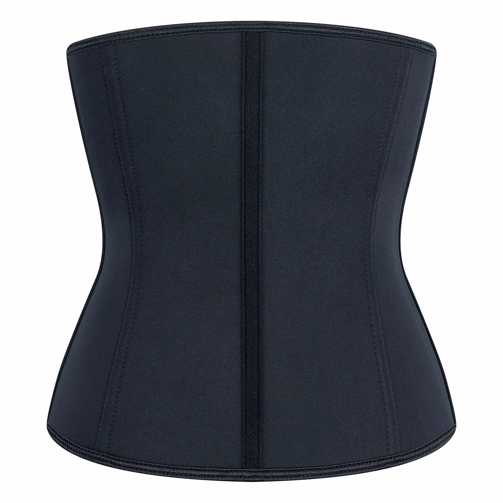 Corsetto Addominale con Cerniera in Vita, Corsetto per Donna, Doppio Rinforzo, Vita e Addome, Nero - XXXXL