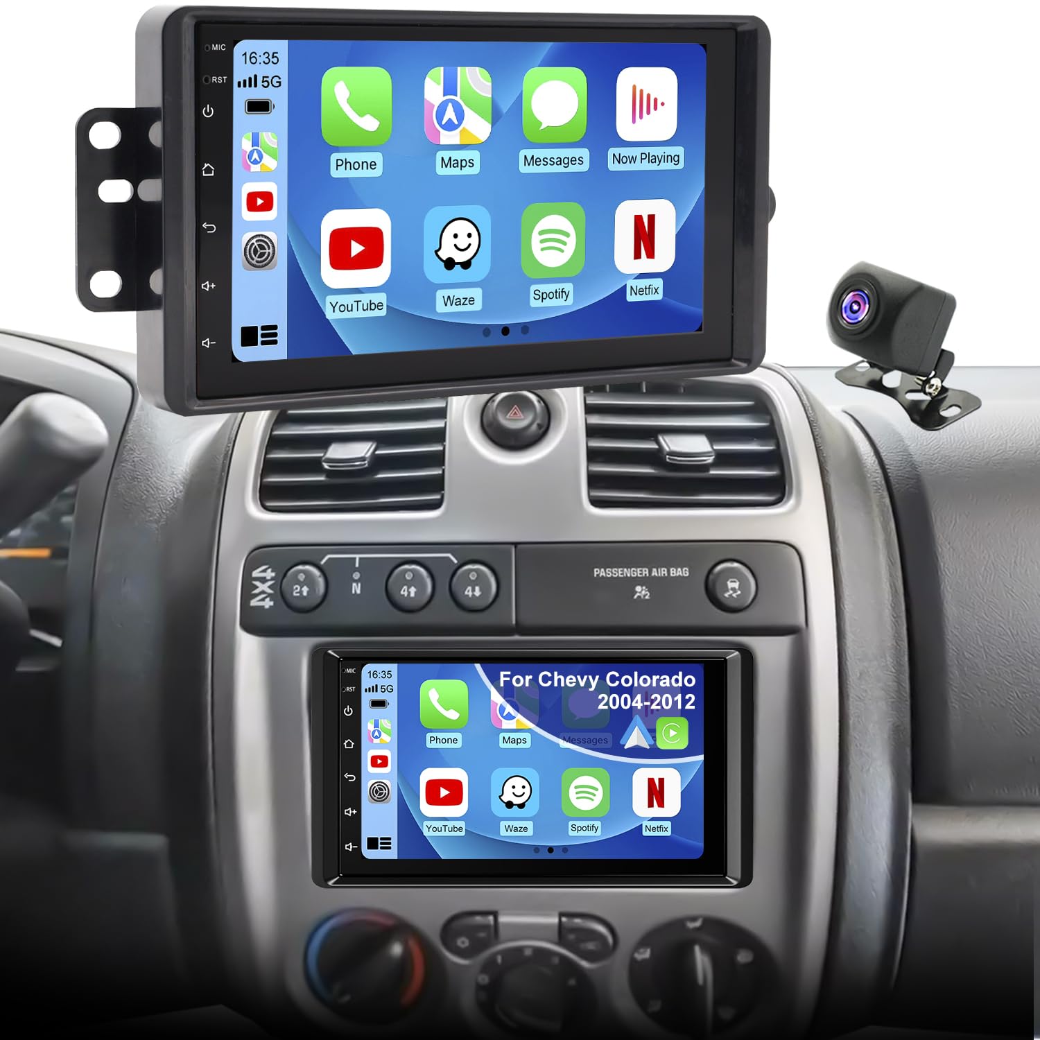 Upgarde Car Radio for Chevy Colorado 2004-2012, Express 2002-2012, for GMC Savana 2003-2007, Canyon 2004-2012, Envoy 2002-2009, 7 Inch Touch Screen