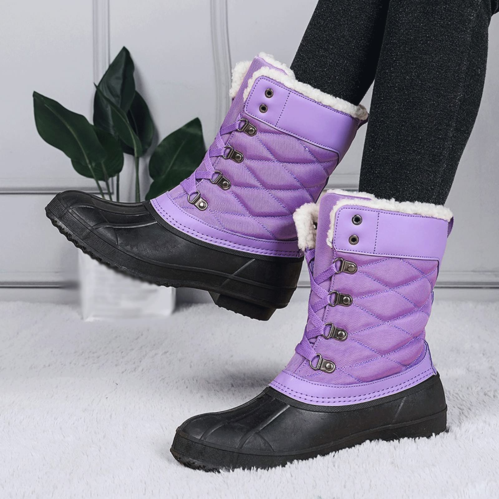 duck boots purple