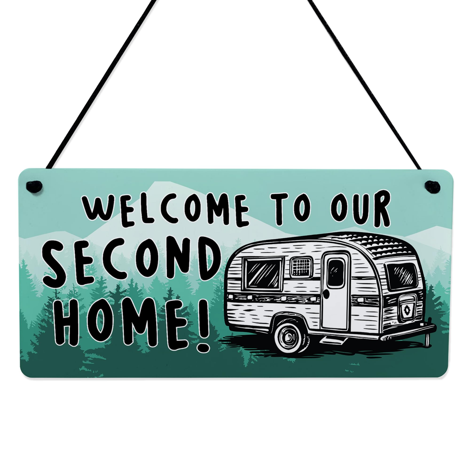Red Ocean Novelty Caravan Sign Welcome To Our Second Home Plaque Caravan Sign Campervan Lover Gifts For Brithdays Retirement Christmas