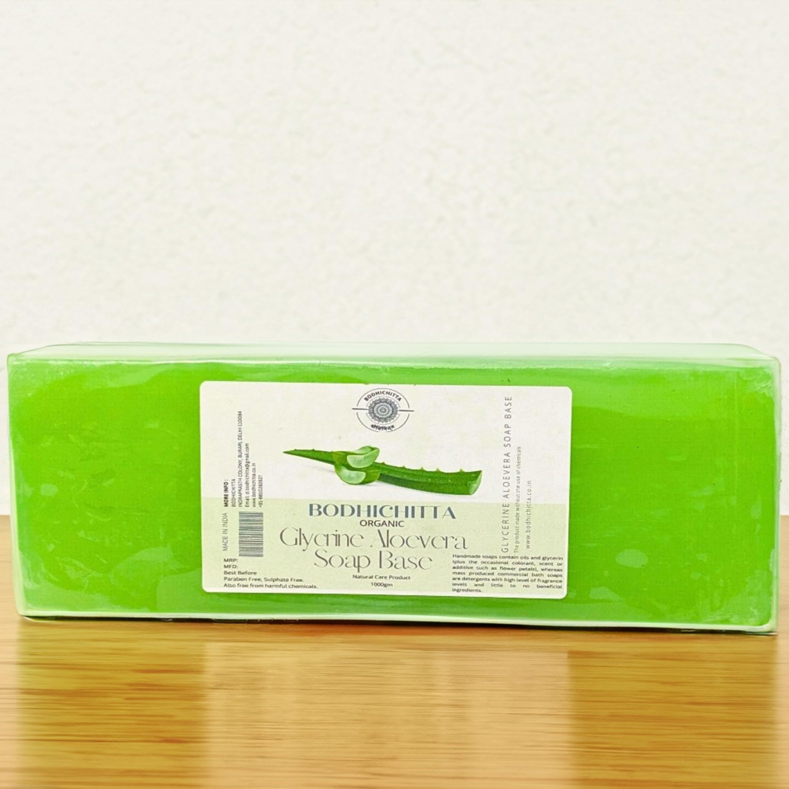 Bodhichitta Ultra Clear Transparent Glycerin Soap Base & Aloevera Soap For Natural And Soft Skin Soap Base Combo for DIY Soap Making Pack Of 2 (1000g each)