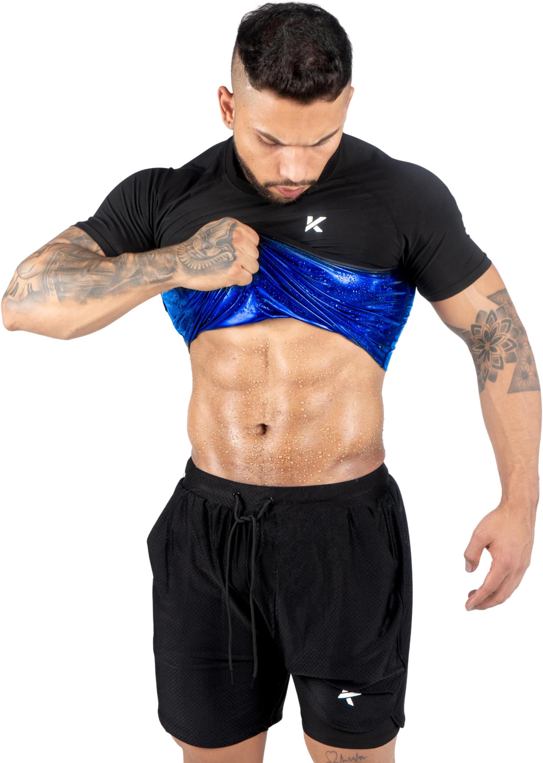 Kewlioo Men's Heat Trapping Shirt - Sweat Body Shaper Vest for Men, Mens Bodysuit Slimmer Saunasuits, Shapewear Compression Top, Gym Belt Exercise Jacket, Versatile and Discreet