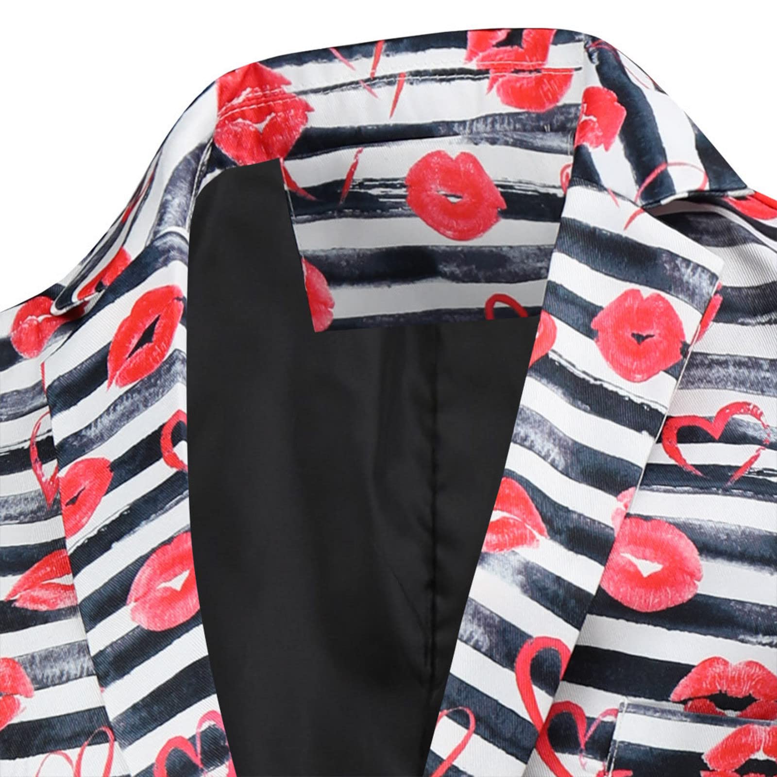 Blazer Uomo Slim Fit Formale Elegante Giacca di moda per gli uomini giacca casual fibbia risvolto abito stampato singolo petto giacche di moda con un bottone, Le Noir, XL
