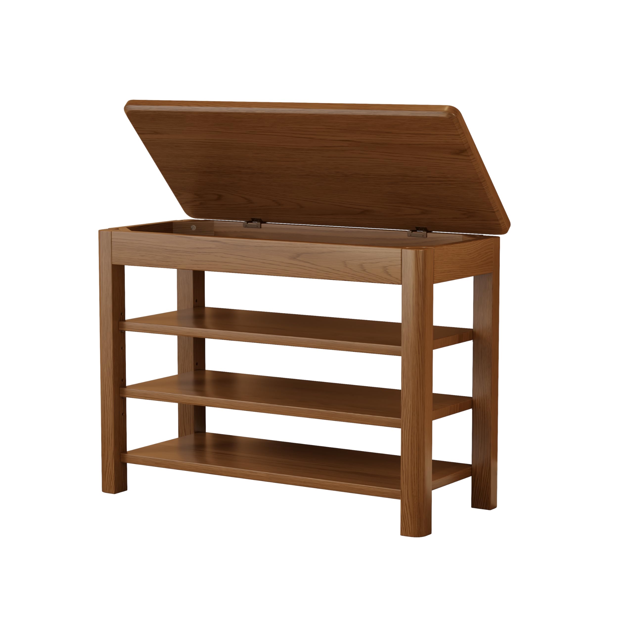 AQIMUELE 3 Tier Shoe Bench with Storage, Wood Shoe Rack for Front Door Entrance, Entryway Shoe Storage Bench.