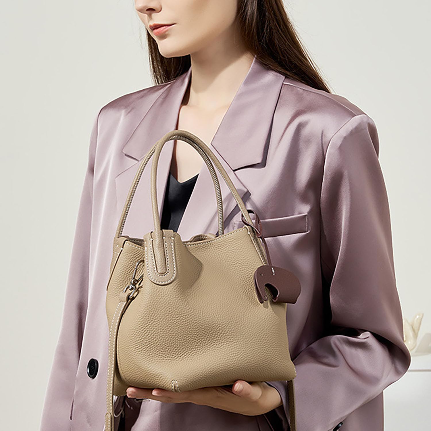 Leather Bucket Bags for Women, Bucket Purse - Image 2