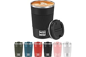 WETOWETO 12oz Stainless Steel Coffee Tumbler: Insulated Travel Companion for Hot and Cold Indulgences