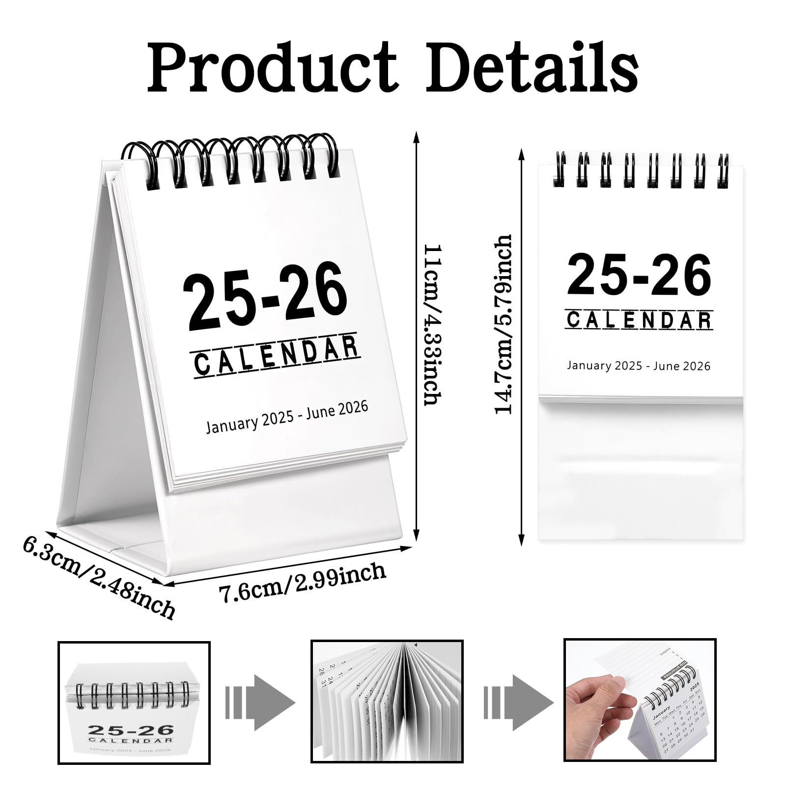 Mini-Wandkalender 2025–2026 – 16,4 X 21,6 Cm, 16 Monate Planung Für Schreibtisch, Küche & Reisen