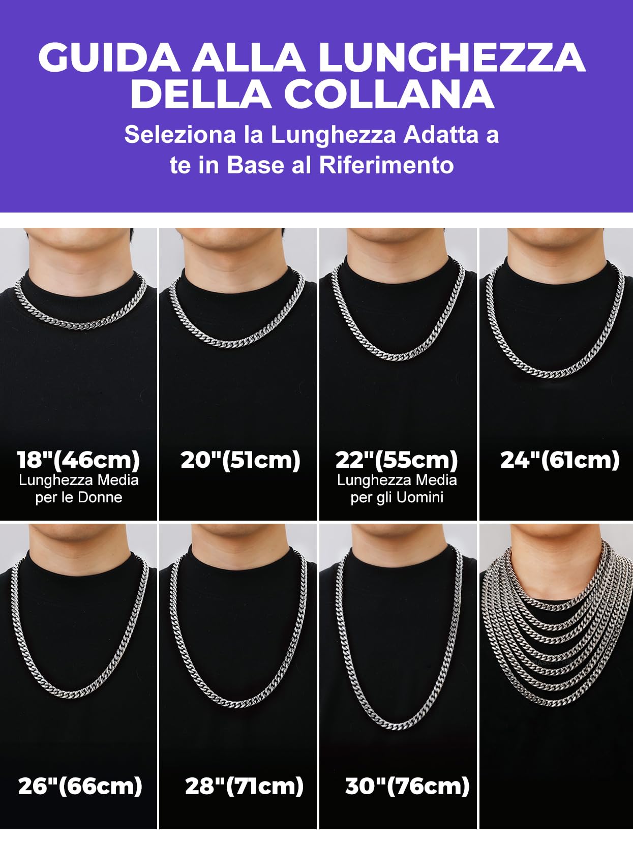 Richsteel Collana Uomo Catena Cubana Spessa Hiphop Punk 5/7/9/12 MM Fibbia Comoda Conveniente Collana Uomo Acciaio Inox Nero Oro Antiallergico Impermeabile Alta Qualità Regalo Rgazzo Padre