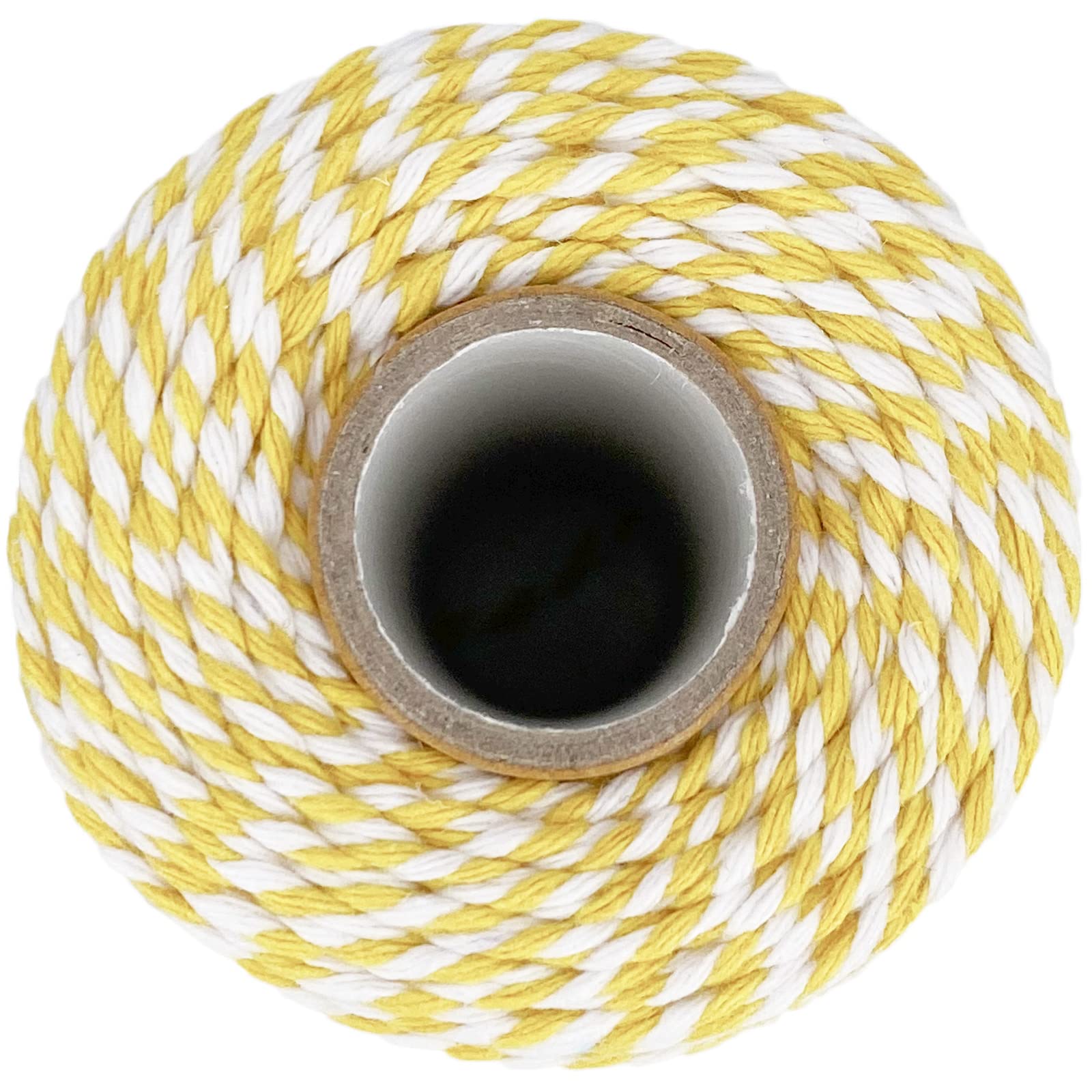 Spago di cotone giallo e bianco Baker String 2 mm di spessore 328 piedi spago di Natale per confezioni regalo fai da te artigianato decorazione casa giardinaggio