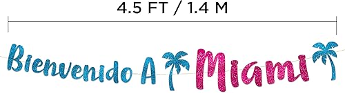 Miniatura 5 de Pancarta con purpurina para despedida de soltera de Miami, decoraciones para fiestas de cumpleaños de Miami, recuerdos y suministros