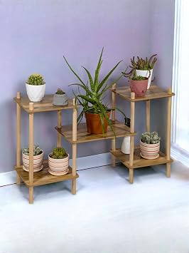 3 Katl  Ah ap  i eklik Raf , Dekoratif Saks  Stand ,  i eklik,  i ek Sehpas ,  i ek Raf , 92x52x29 cm,  ok Ama l  Bitki Organizat r , Asude Home, No3