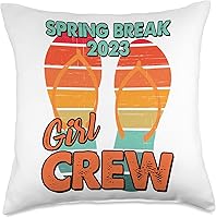 Vista 4 de Women Spring Break 2023 Squad Beach Vintage Cool Flip Flops Throw Pillow