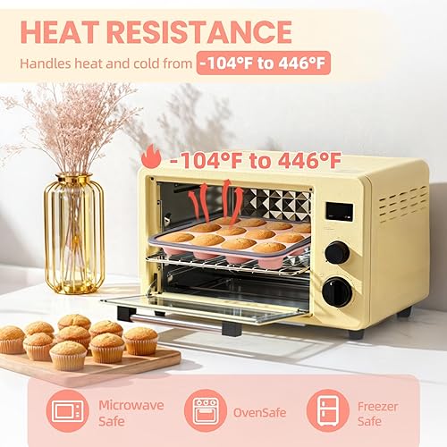 Miniatura 6 de Molde de silicona para magdalenas de 12 tazas para hornear, molde antiadherente prémium para magdalenas con marco reforzado de metal, moldes de