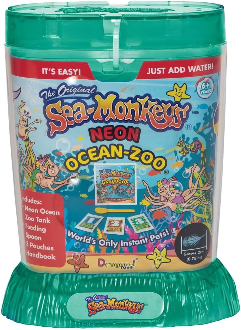 Sea-Monkeys® Ocean Zoo Neon - World's Only Instant Pets® - Assorted Colors - Ages 6+ (Pack of 1)