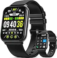 Hrich Smartwatch, Relógio Inteligente para Homens e Mulheres, com Notificacao de Mensagem e Atender Chamadas,Tela HD Touch1,91'',100+Vários Modos Esportivos, para Android/iOS