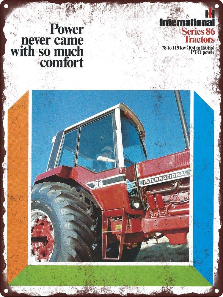 Yelacecca Tin Sign 8X12 Inches 1977 Ih International Series 86 Tractor Garage Metal Sign