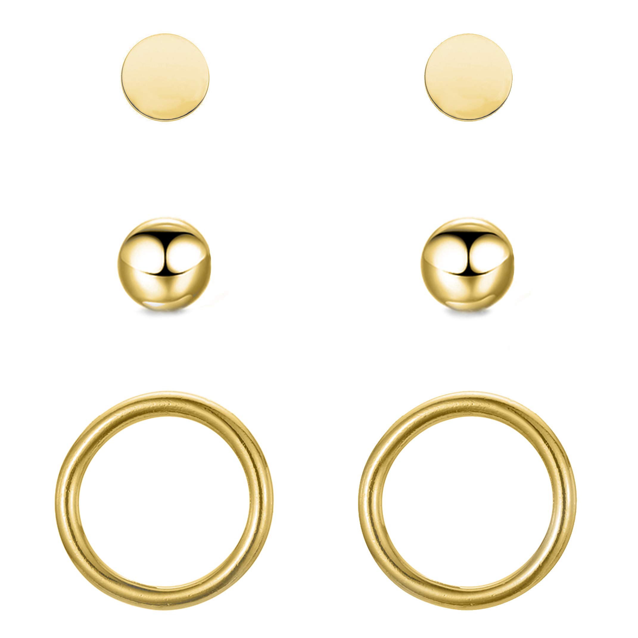 BONNYBIRD® Wasserfeste Edelstahl Ohrringe Damen in Silber, Gold & Roségold, Hypoallergen dank medizinischem Chirurgenstahl, Extra Leicht