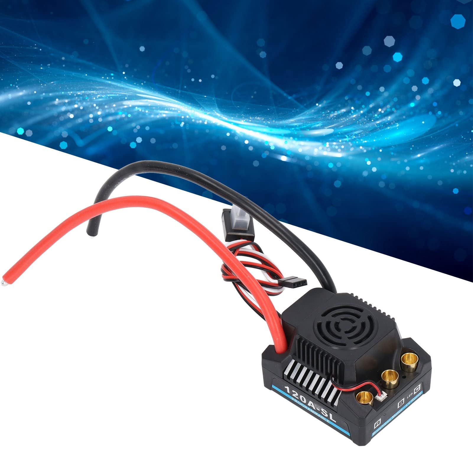 Accessori RC ESC Brushless 120A, ESC Senza spazzole Regolatore di velocità Elettrico Impermeabile Programmabile Professionale per Parti di Ricambio per Auto RC 1/8
