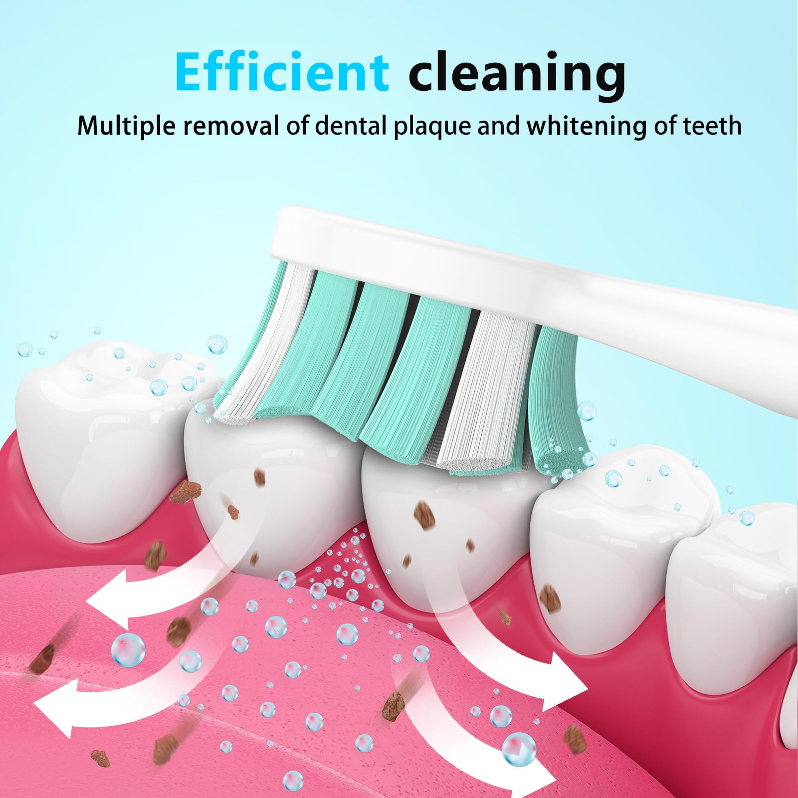 Cabezales de repuesto para cepillo de dientes eléctrico Philips Sonicare Mango a presión: cerdas de suavidad media, 10 cabezales de cepillo, color blanco
