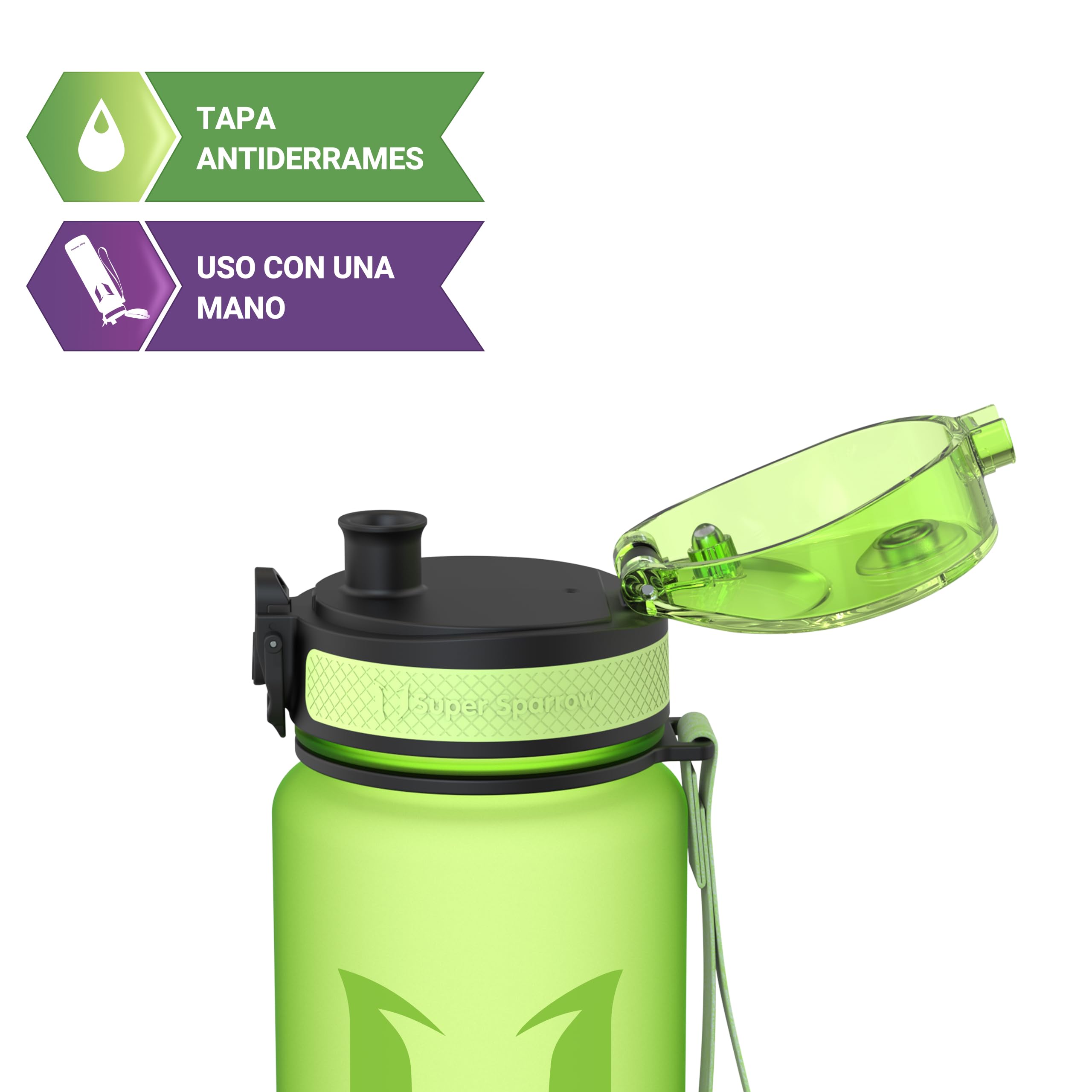Super Sparrow Botella de Agua Deportiva -350ml & 500ml & 750ml & 1000ml - Sin BPA — view 2
