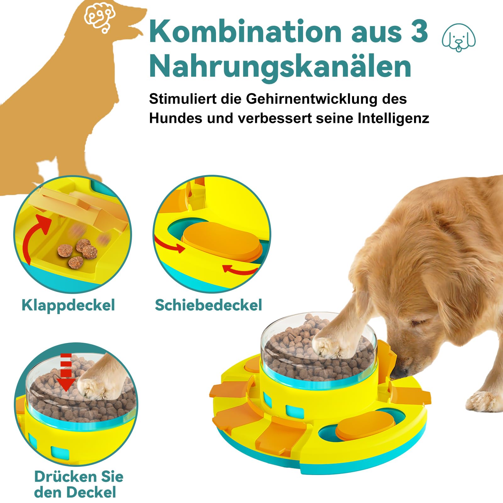Hundespielzeug Intelligenz, Hunde intelligenzspielzeug für Hunde Kleine/mittlere/große Hunde Spielzeug intelligent-Stufe 2 (mittel)