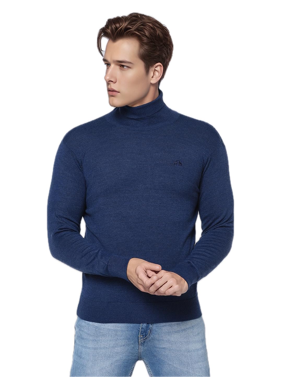 98 north 98 Degree North Men’s Merino Wool Blend Turtle Neck Pullover Sweater-M2575-LT.Denim-picture-25
