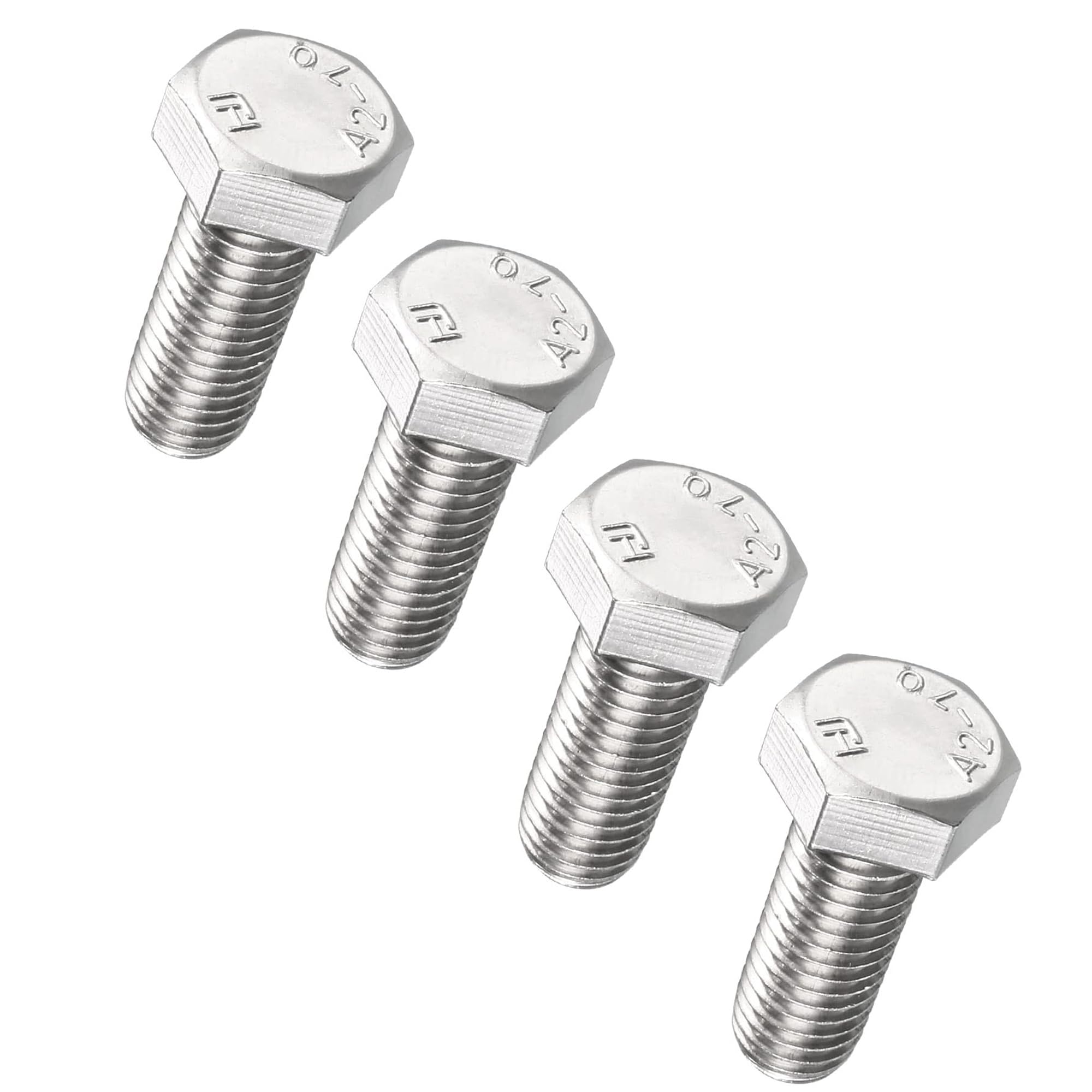 TA-VIGOR M16-2 x 30mm Hex Head Bolts, Full Thread Metric Cap Screws, Zinc Plated Steel