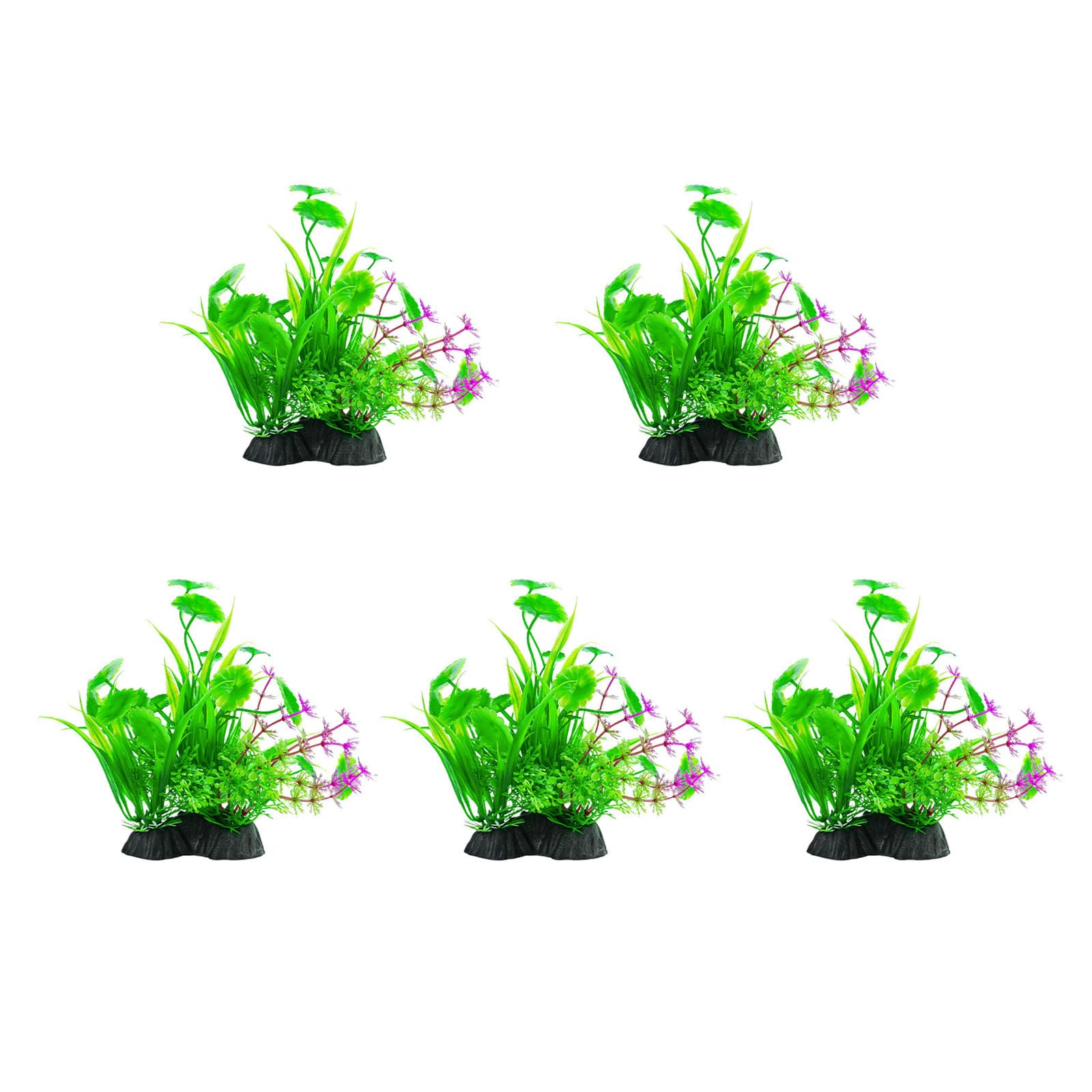 HDOYTXXM 5PCS Artificial Water Plant Realistic Aquariums Decoration with Base for Home Fishtanks Landscape Underwater Decoration