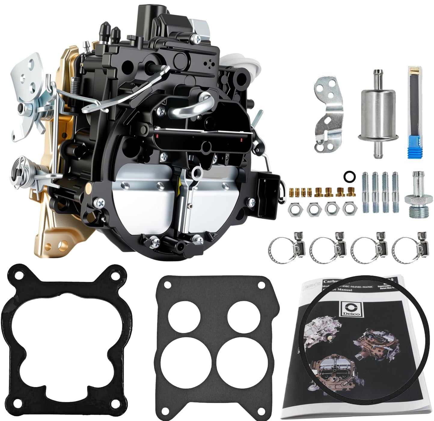Photo 1 of Marine Carburetor 4 Barrel Rochester Quadrajet mechanical choke Carb For Mercruiser 260 17080561 350 engine (260)