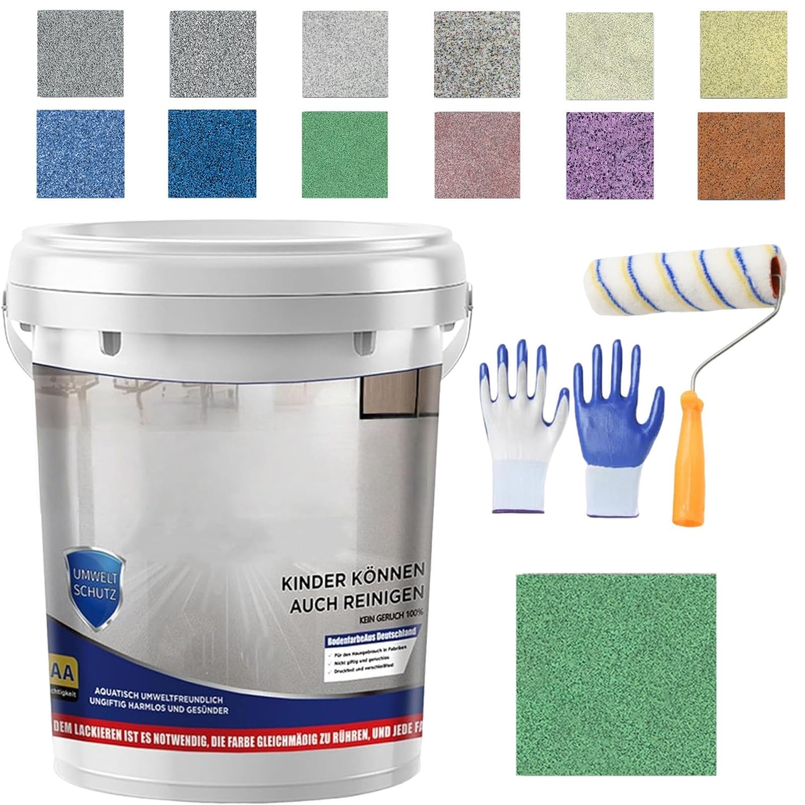 Upgrade Epoxy Coloured Sand Floor Paint, Louis Forest Epoxy Floor Paint for concrete, High Gloss Marble Effect Epoxy Floors Coating Self Leveling for Basement, Wood Floors, Garage, Outdoor (1kg