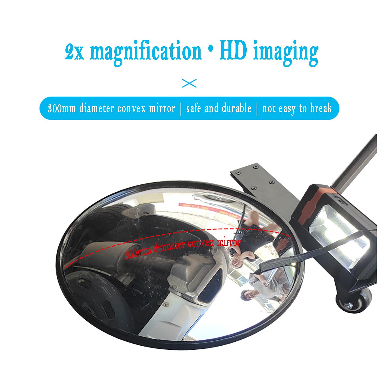 NyxSeat 1 Lámpara De Inspección Extensible Para Coche, Herramientas Mecánicas Auxiliares, Herramientas De Espejo Redondo De Fácil Agarre, Espejo Convexo De Diámetro Telescópico Ajustable (50 Mm