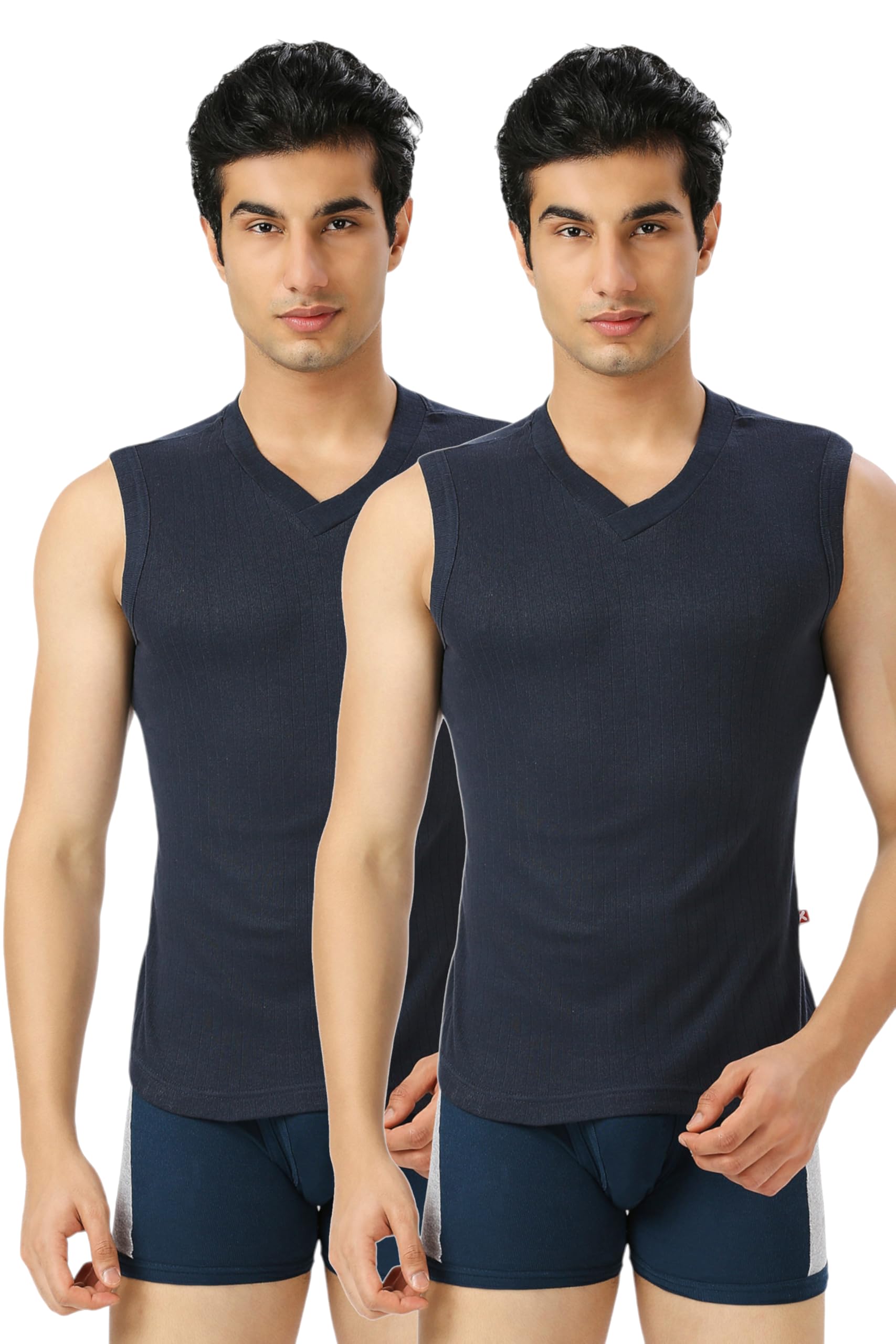 Men Solid Soft Cotton Rib V-Neck Muscle Vest for Men | Sporty Vest for Men | Stretchable, Breathable Inner Vest-image-26