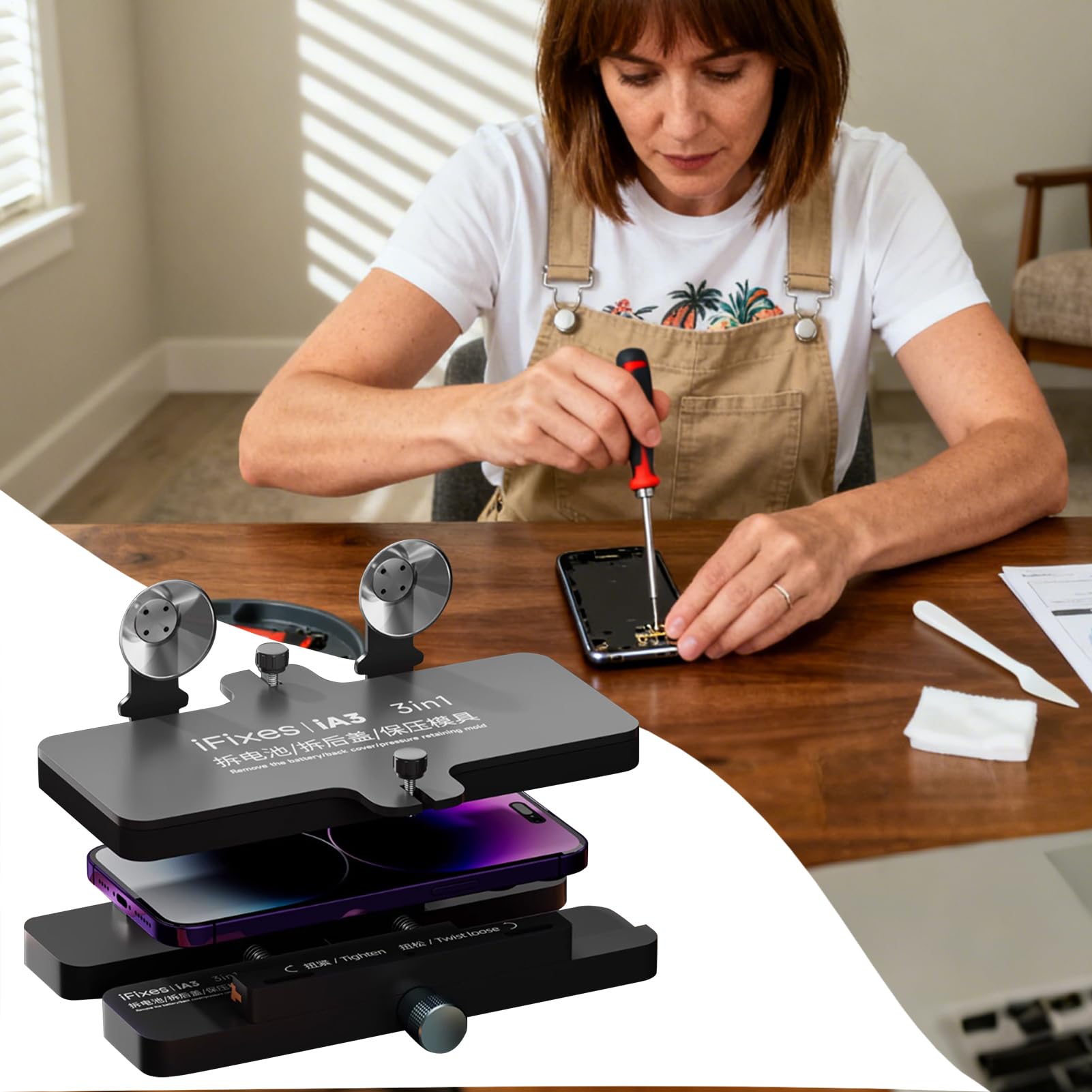 Morsetto Apertura Schermo Telefono Accessorio Riparazione Smartphone | Morsetto Fissaggio Telefono Forniture Riparazione per Donne Famiglia Colleghi