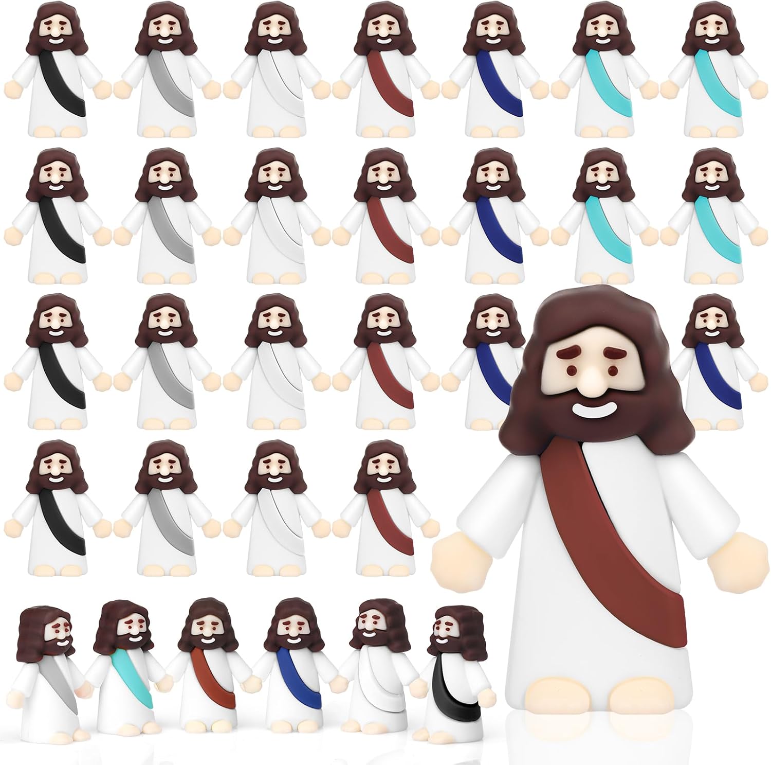 Draupnir 60PCS Little Jesus Figures Easter Mini Jesus Figurines in Bulk, Religious Jesus Figures Gift for Family Friends Coworker Easter Egg Stuffers(Macaron)