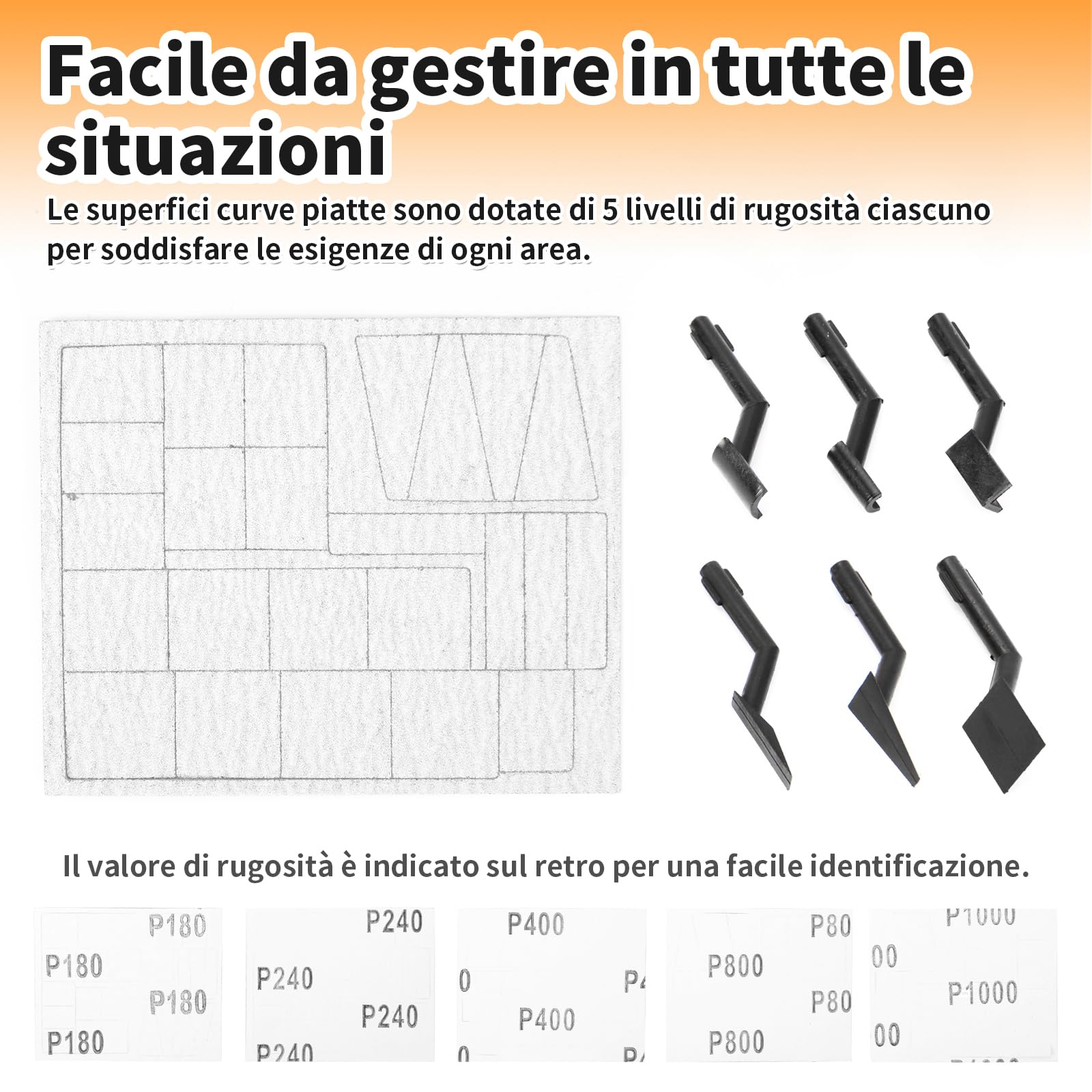 Levigatrice alternata, velocità variabile e ricarica USB con luce LED, levigatrice a penna con 6 testine di levigatura, adatta per levigatura, lucidatura, finitura, lavori fai da te (Blu)