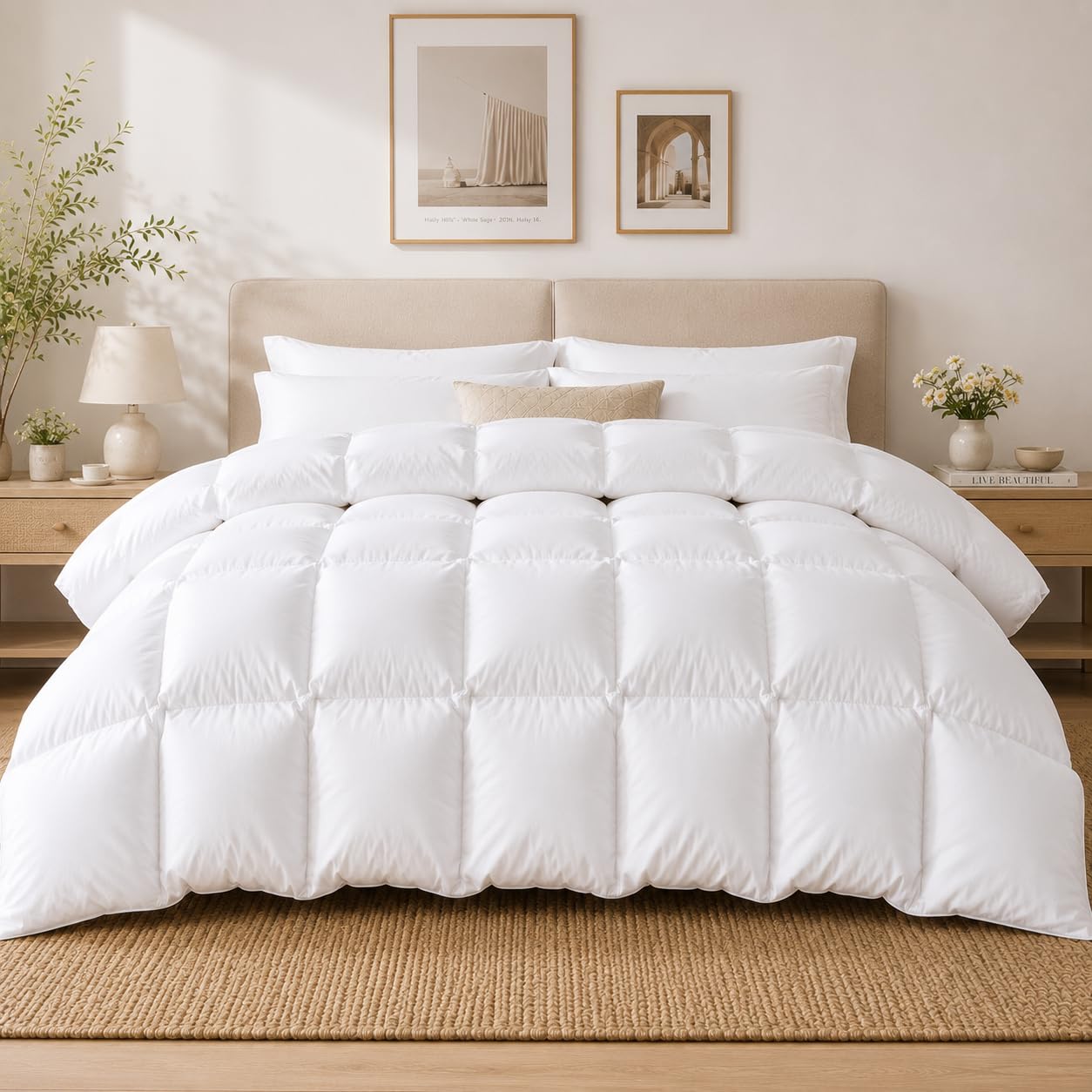 Luxury Qulit Duvet King Size – Soft Breathable Hollowfibre Duvet for All Year Round Use, Hypoallergenic Anti Allergy Comforter, Lightweight, Machine Washable, UK Bed Size (13.5 Tog, King)