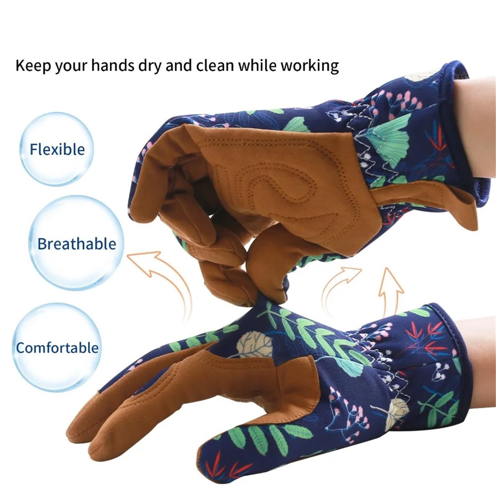 Guantes de jardín for desmalezar, trabajar, cavar, plantar, guantes jardinería con agarre, a prueba espinas, resistentes a pinchazos Para jardinería(Brown)