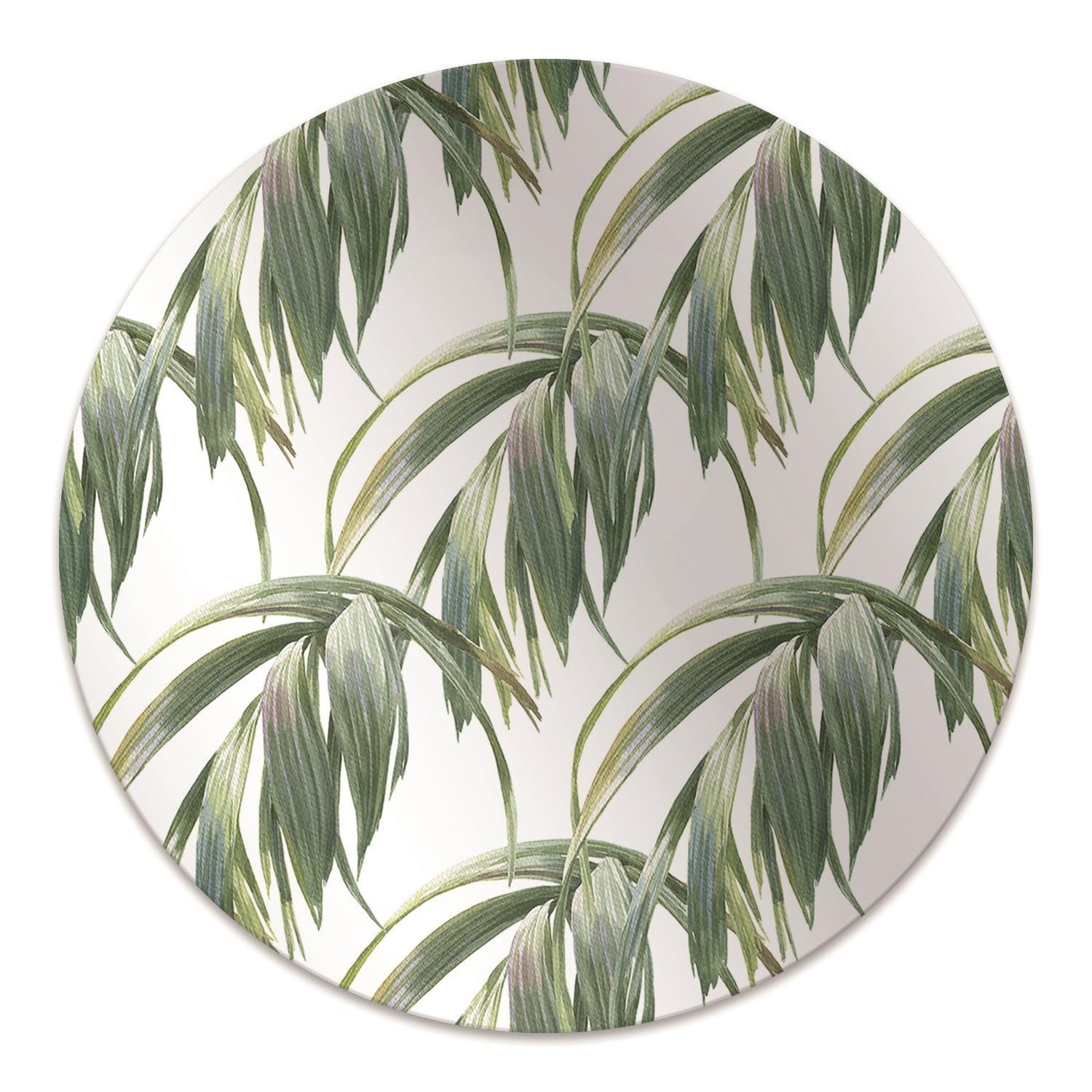 Tapis de chaise en PVC ø100 cm transparent avec motif feuilles pour sol de bureau