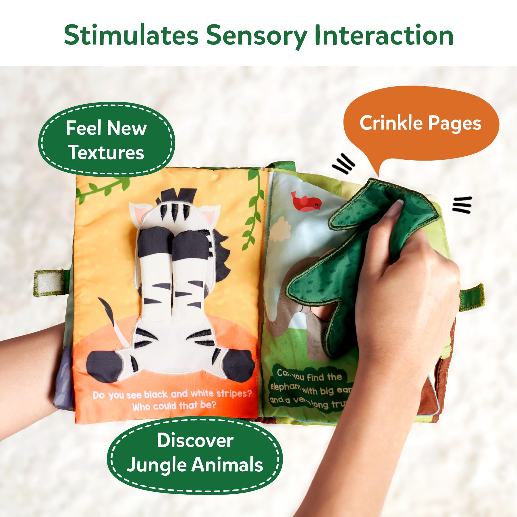 Skillmatics Peek-a-Boo Jungle Book β Soft Cloth Baby Book 2