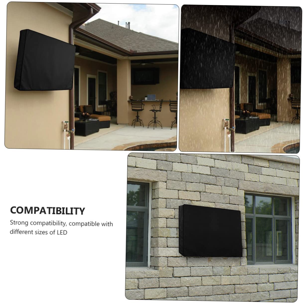 Copertura Tv Esterni Resistente Protezione per 36-38 Pollici Materiale 600D Facile per Giardino e Patio