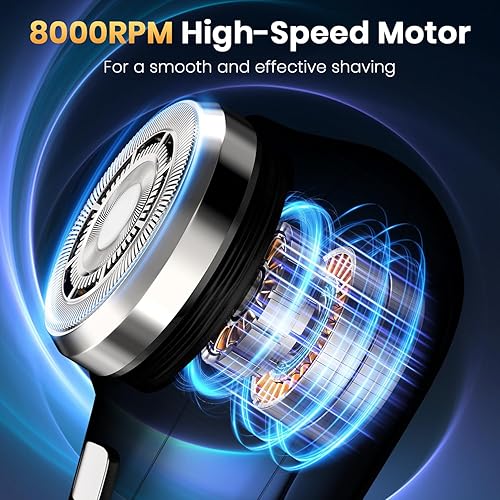 Miniatura 2 de Mini afeitadora eléctrica, maquinilla de afeitar portátil de viaje para hombres, afeitadoras eléctricas inalámbricas USB-C recargables rápidamente,