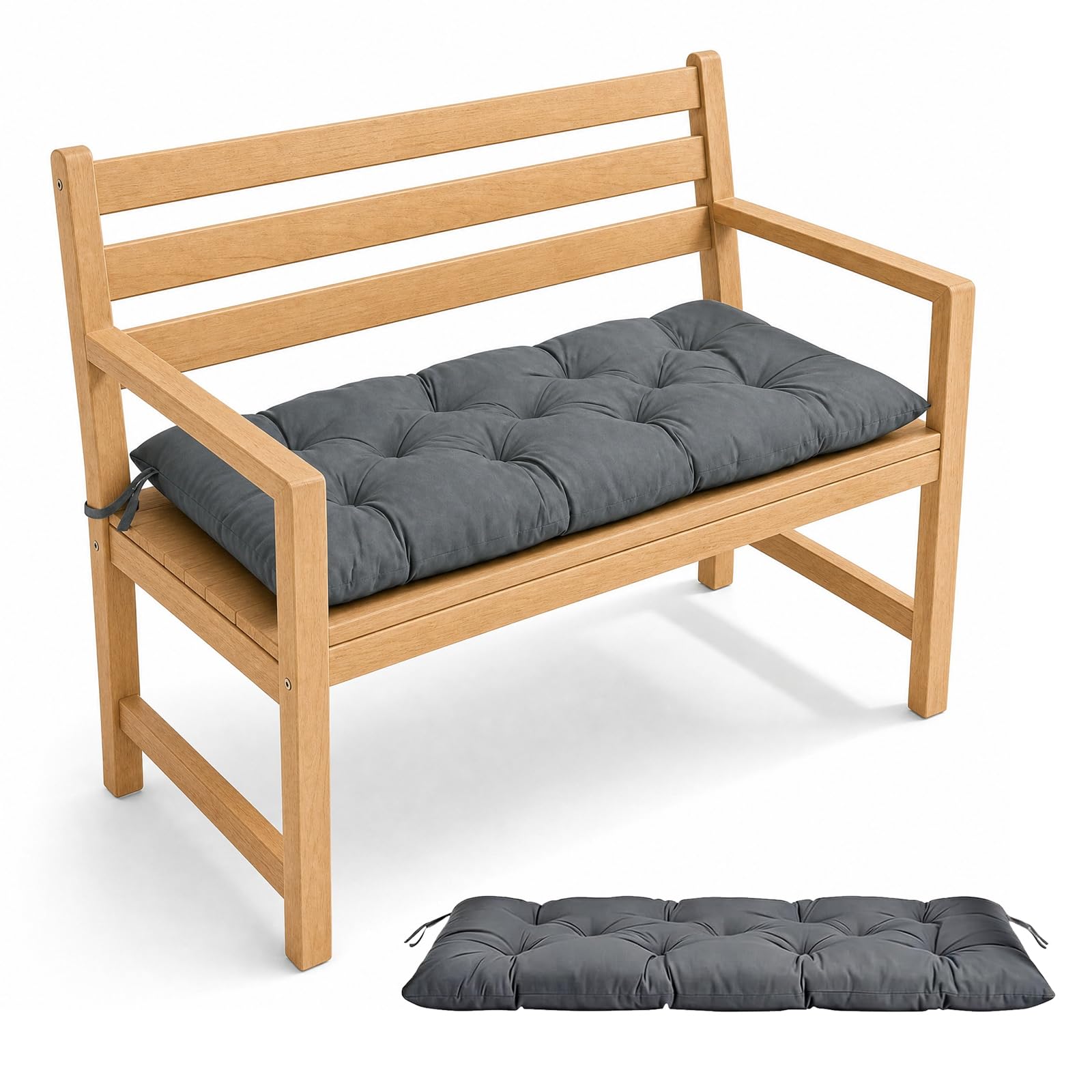 Cuscino per Panca e Sedia, per Esterni e Interni, per Dondolo da Giardino Hollywood, Sedile per Panca da Giardino, Impermeabile, per Sedia a Dondolo, Sedia a Dondolo e Pallet (Grigio