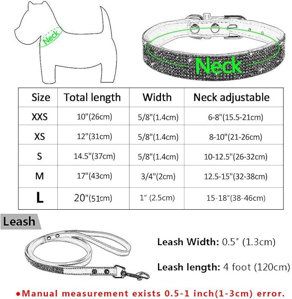 The haoyueer Bling Rhinestone Dog Collar and Leash Set offers striking visual appeal.