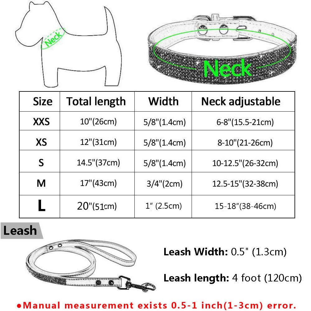 The haoyueer Bling Rhinestone Dog Collar and Leash Set offers striking visual appeal.