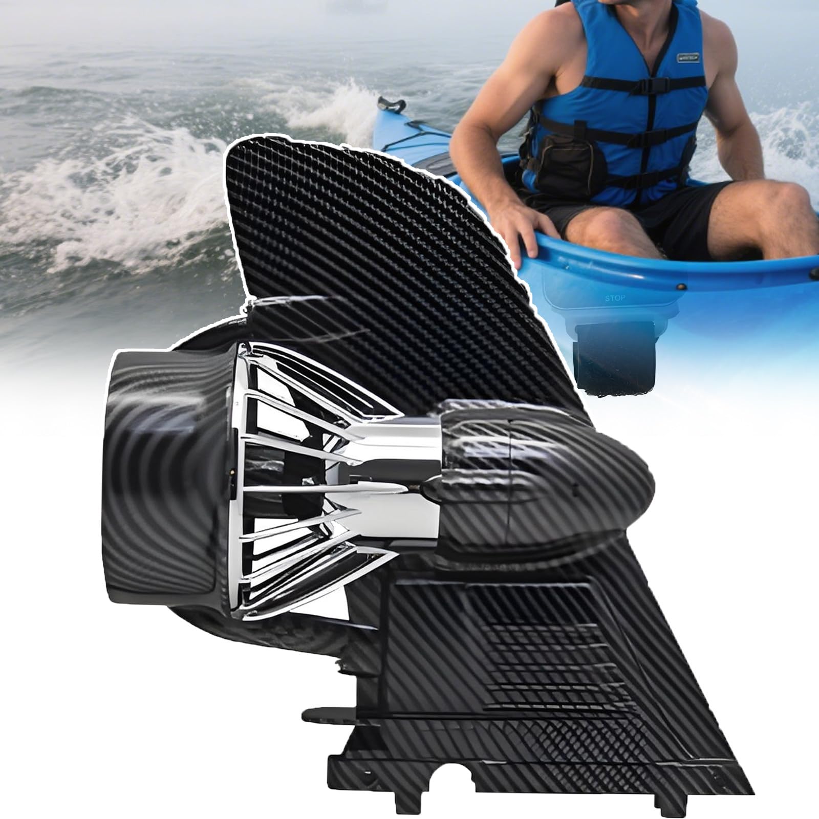 ErShangMao Thruster Electric Motorized Fin, Motorized Fin Surfboard Underwater Propulsion, Motor 20km Maximum Cruising Range, Rating For Surfboard Electric Sup Fin Kit, Adiustable Speed