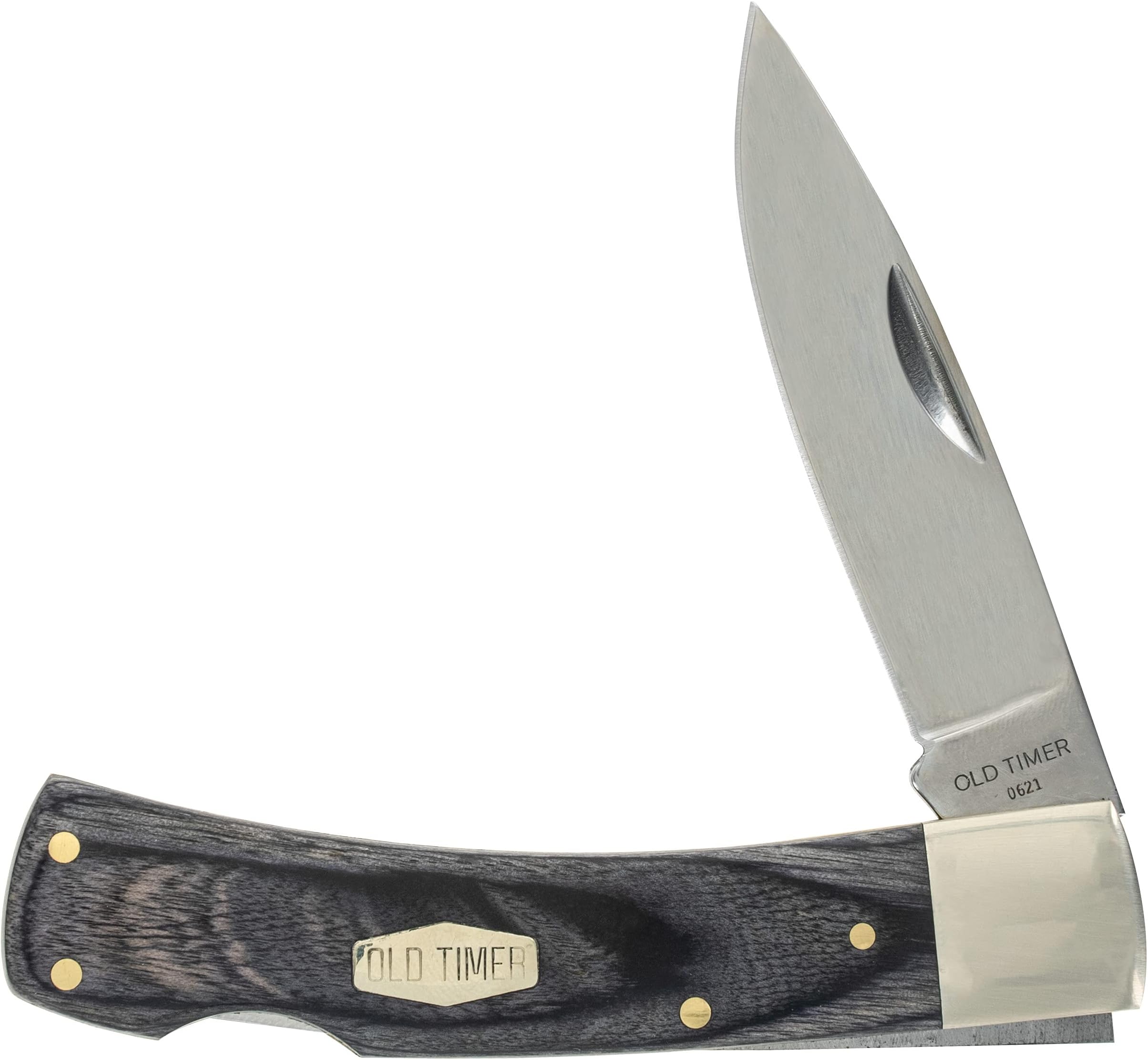 Heritage Series 5OT Bruin 6.5in Traditional Lockback Folding Knife with Stainless Steel Drop Point Blade, and Laminate Wood Design Handle for Hunting, Camping, Every Day Carry, and Outdoors