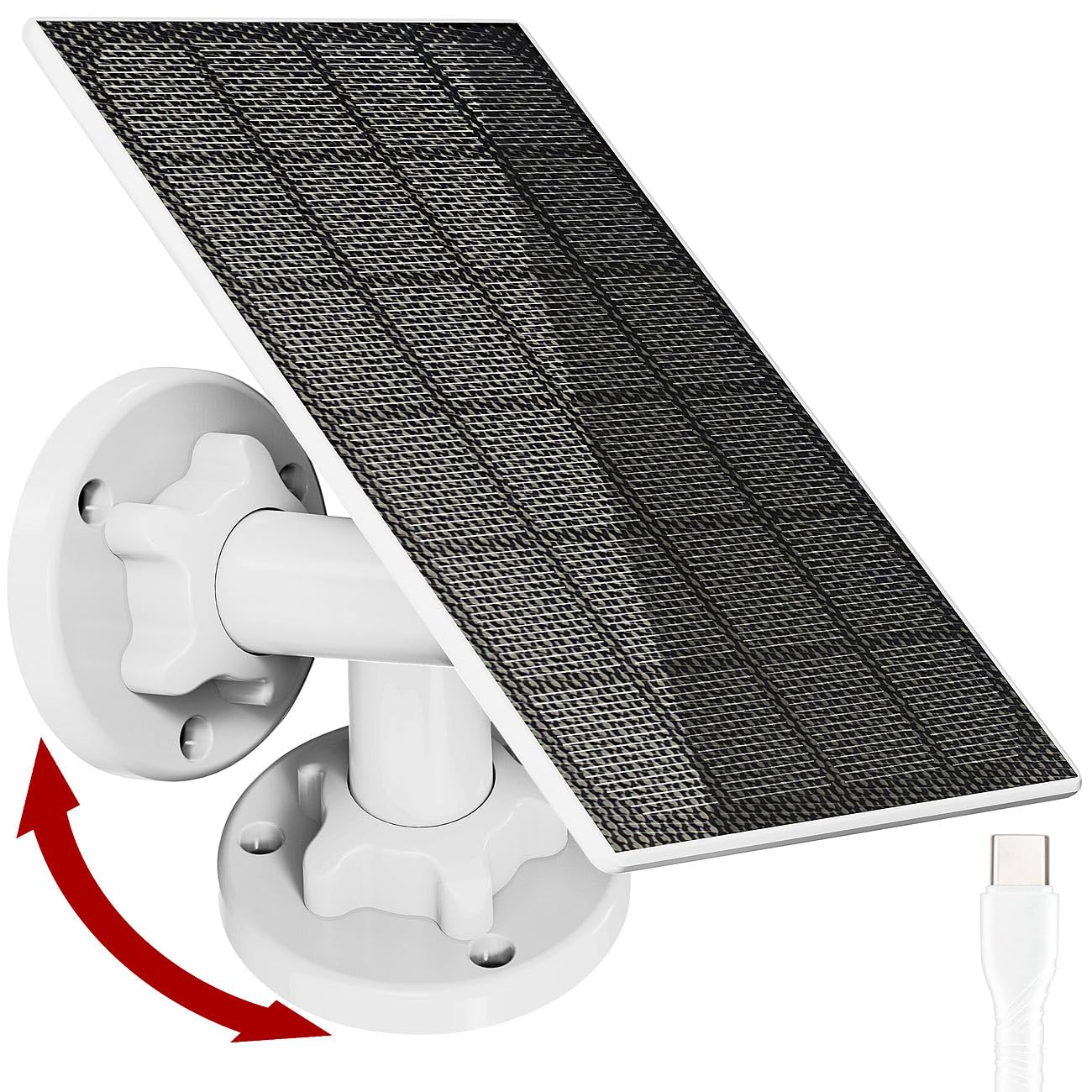 revolt montaggio a parete per pannelli solari: Solar panel for IP battery surveillance cameras, USB-C charging port, 3 watts (pannello solare 5v, cella solare 5V, batteria)