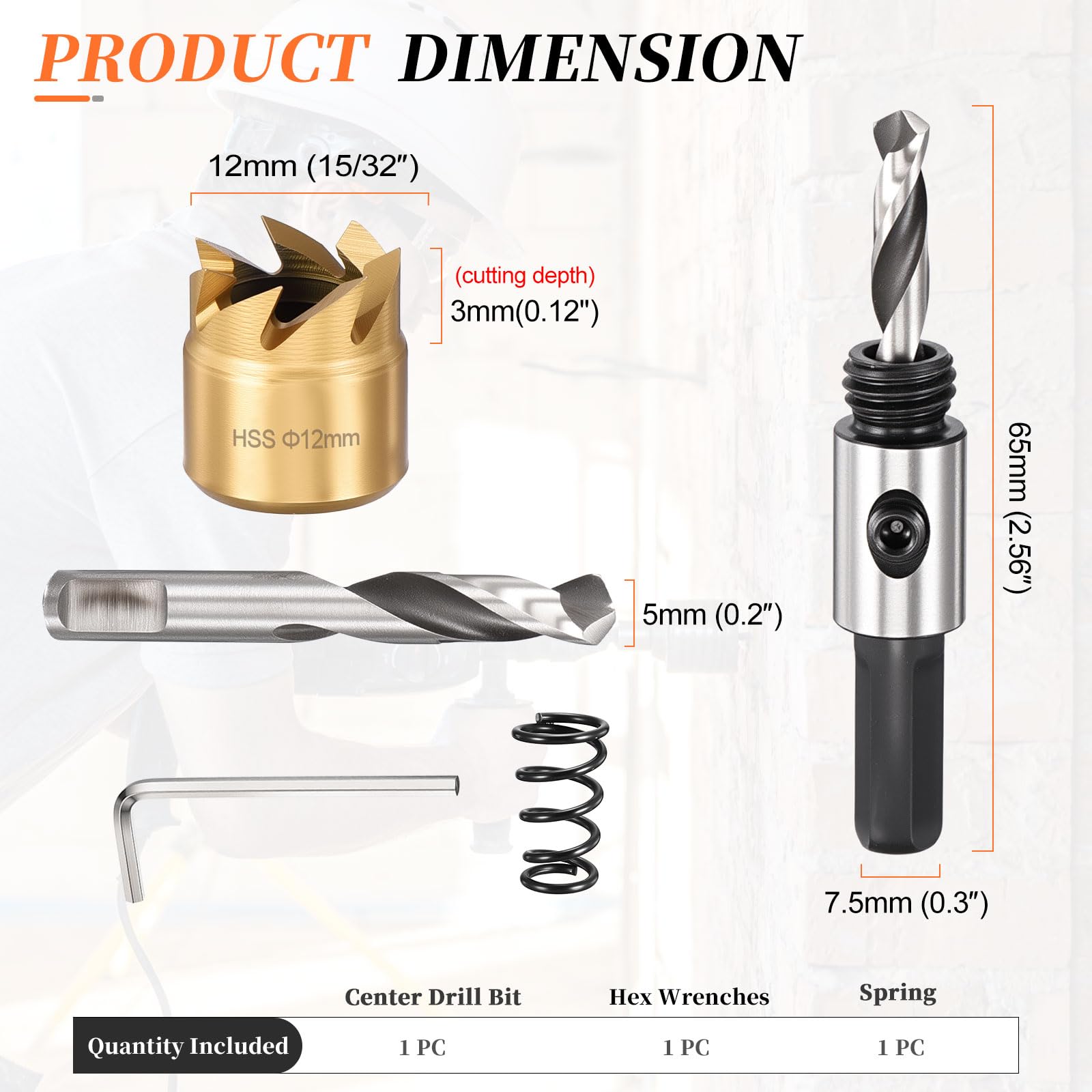 METALLIXITY 17mm Hole Saw Kit - M2 High Speed Steel Hole Cutter With Center Drill Bit For Metal & Wood